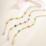 Personalisierte bunte Emaille Blase Brief Armband Halskette mit Namen zierlichen Schmuck Jahrestag Geburtstag Geschenk für Frauen