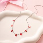 Personalisierte bunte Emaille Blase Brief Armband Halskette mit Namen zierlichen Schmuck Jahrestag Geburtstag Geschenk für Frauen