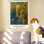 Personalised Turn Photo into Sunflower Oil Paintings Effect Poster Oil Canvas Painting Keepsake Anniversary Birthday Gift for Family Friend