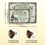 Personalized Retro Garden Cartoon Character Metal Sign with Name Garden Decor Housewarming Birthday Gift for Grandma Mom Gardening Lover