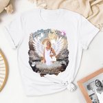 Henkilökohtainen valokuva Taivas Angel Wings Angel Halo T-paita Sweatshirt otsikko ja nimi Memorial Sympathy lahja menetys ystävien perheelle menetys