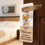 Gepersonaliseerde 3D Cartoon Kat Hond Huisdier Deurhanger met Naam en Tekst Deurknop Teken Verjaardag Kantoor Cadeau voor Huisdier Liefhebbers Eigenaren