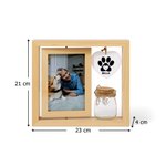 Cadre en Bois Personnalisé avec 1-2 Photos et Nom sur Ornement Bocal à Poils Inclus Décoration de Maison Cadeau Commémoratif pour Amoureux des Animaux
