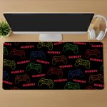 Tappetino per mouse personalizzato al neon Gamepad Design antiscivolo di grandi dimensioni con nome Accessorio per ufficio Regalo di compleanno per studenti colleghi amici