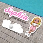 Personalised Cartoon Character Name Text Acrylic Bag Charm Accessories for Bogg Beach Party Vacation Birthday Gift for Women