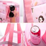 Personalizada Nacimiento Flor Caricatura Personaje Malla Bolsa de playa con nombre Verano Vacaciones Piscina Cumpleaños Regalo para Mujeres Niñas