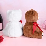 Personlig Jeg elsker deg rødt hjerte bue rose utstoppet bjørn plysj leketøy med tekster jubileum Valentinsdag bursdagsgave til par
