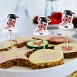 Personalized Graduation Cap Photo Waterproof Confetti Stickers with Text Graduation Party Decoration Favors for Graduates