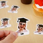 Personalized Graduation Cap Photo Waterproof Confetti Stickers with Text Graduation Party Decoration Favors for Graduates