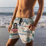 Short de plage à séchage rapide avec nom Cadeau de retraite personnalisé pour homme papa mari