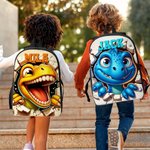 Personlig søt 3D-tegneserie dinosaur-ryggsekk Lunsjveske Penalveske Sett med navn Tilbake til skolen Bursdagsgave til gutter Jenter