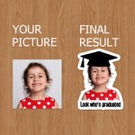 Personalized Graduation Cap Photo Waterproof Confetti Stickers with Text Graduation Party Decoration Favors for Graduates