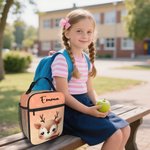 Personalisierte Cartoon Tiere Mehrfarbige Isolierte Lunch Tasche mit Namen Alltag Reisen Zurück zur Schule Geburtstag Geschenk für Jungen Mädchen
