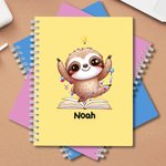 Gepersonaliseerd Schattige Beer Cartoon A5 Notitieboek met Naam Schrijfwaren voor School Verjaardagscadeau voor Kinderen en Studenten