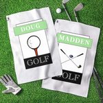 Personalisiertes klassisches schnelles trockenes Waffel-Sport-Golfhandtuch mit Namen und Karabiner-Clip Golf-Zubehör Geburtstagsgeschenk für Golfspieler