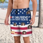 Personalizzato I Love My Wife So Stay Away From Me Face Photo Swim Trunks con slip in rete e coulisse da viaggio Regalo di compleanno essenziale per gli uomini
