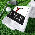 Personalisiertes klassisches schnelles trockenes Waffel-Sport-Golfhandtuch mit Namen und Karabiner-Clip Golf-Zubehör Geburtstagsgeschenk für Golfspieler