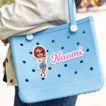 Personalised Cartoon Character Name Text Acrylic Bag Charm Accessories for Bogg Beach Party Vacation Birthday Gift for Women