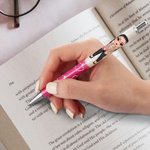 Spersonalizowane pióro kulkowe z imieniem i nazwiskiem dla nauczyciela z postacią z kreskówki Jabłko Chowany brokatowy długopis z imieniem i nazwiskiem Prezent urodzinowy na koniec roku dla nauczyciel