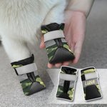 Personalizado Multicolor Camuflaje Diseño Antideslizante Zapatos de perro para pavimento caliente con nombre Accesorios al aire libre Regalo de cumpleaños para los dueños de perros