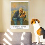 Personalisierte Impressionist Sonnenaufgang Ölmalerei Effekt Foto Poster Malerei gerahmt Gemälde mit Namen und Text Geburtstag Geschenk für Familie Freunde