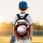 Spersonalizowany plecak sportowy z piłką bejsbolową Piórnik podróżny z imieniem i nazwiskiem Prezent na powrót do szkoły dla chłopców i dziewczynek
