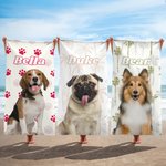 Toalla de playa personalizada de secado rápido con foto de mascota y nombre Piscina Vacaciones Esenciales Regalo de cumpleaños para un amante de las mascotas