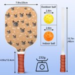 Personalisierte Bones Paw Prints 1-3 Gesicht Fotos Pickleball Paddel mit Namen Wettbewerb Tag Geburtstag Geschenk für Pickleball Spieler Pet Lover