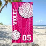 Asciugamano da spiaggia personalizzato con nome e numero per il calcio, il basket, lo sport e l'asciugatura rapida, regalo di viaggio per gli amanti dello sport.