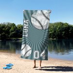 Asciugamano da spiaggia personalizzato con nome e numero per il calcio, il basket, lo sport e l'asciugatura rapida, regalo di viaggio per gli amanti dello sport.