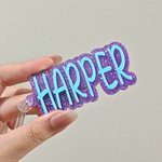 Personalizada Glitter Bolsa de equipaje Mochila acrílico etiqueta de nombre Accesorios de viaje Uso diario Regalo de cumpleaños para el viajero Estudiante