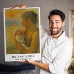 Personalisierte Impressionist Sonnenaufgang Ölmalerei Effekt Foto Poster Malerei gerahmt Gemälde mit Namen und Text Geburtstag Geschenk für Familie Freunde
