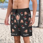 Propriété personnalisée de XX Photo du visage Maillot de bain pour homme avec nom et slip en maille Cadeau d'anniversaire pour mari Petit ami