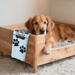 Personalized Multicolor Dog Paw Cleaning Towel with Name and Hanger Soft Super Absorbent Pet Supplies Gift for Pet Lovers Owners