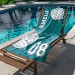 Asciugamano da spiaggia personalizzato con nome e numero per il calcio, il basket, lo sport e l'asciugatura rapida, regalo di viaggio per gli amanti dello sport.