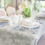 Spersonalizowana podkładka w stylu retro z francuskim nadrukiem Toile De Jouy z imieniem i inicjałem Dekoracja stołu weselnego Prezent urodzinowy dla par rodzinnych