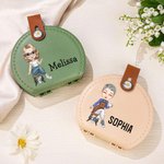 Personalized Cartoon Sewing Character Portable Name Sewing Kit Set Storage Box with Stitching Tools Supplies Birthday Gift for Tailor Sewing Lover
