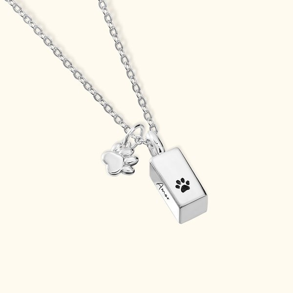 Collar con urna personalizada para cenizas de mascota con texto grabado joyería de cremación regalo conmemorativo para amantes de mascotas