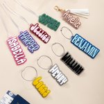 Personalizada Glitter Bolsa de equipaje Mochila acrílico etiqueta de nombre Accesorios de viaje Uso diario Regalo de cumpleaños para el viajero Estudiante