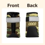 Personalizado Multicolor Camuflaje Diseño Antideslizante Zapatos de perro para pavimento caliente con nombre Accesorios al aire libre Regalo de cumpleaños para los dueños de perros