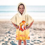 Gepersonaliseerde Schattige Zeedieren Sneldrogende Kinder Strandlaken met Naam Badcape Reis Zomervakantie en Verjaardagscadeau voor Jongens en Meisjes