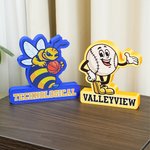 Impression 3D personnalisée Nom de la mascotte Plaque Esprit d'école Décoration de la chambre Cadeau de fin d'études pour étudiant
