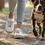 Personalised Cute Dog Silhouette Shoes Clog Charms with Name Shoes Decoration Daily Wear Birthday Gift for Pet Lovers