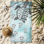Spersonalizowany ręcznik plażowy Szybkoschnący Żółw Morski w Świecie Pełnym Babć z imionami 1-12 Letnie Wakacje Plaża Przyjęcie Prezent dla Babci