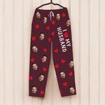 Personnalisé I Love My XX Face Photo Couple Pajamas Birthday Anniversary Gift for Couples