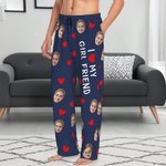 Personnalisé I Love My XX Face Photo Couple Pajamas Birthday Anniversary Gift for Couples