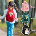 Mochila personalizada con nombre y diseño de osito de peluche desmontable regalo del Día del Niño o la vuelta al cole para niños