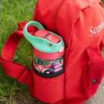 Personalisierte 475 ml Wasserflasche mit Cartoon-Tier Namen und Silikon-Strohhalm Schulanfang Geburtstag Geschenk für Jungen Mädchen Kinder