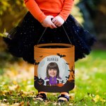 Personalized Face Photo Wizard Mummy Vampire Trick or Treat Bag Sweets Bucket with Name Halloween Party Favors Gift for Boys Girls