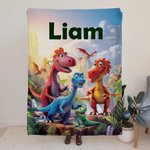 Personalizzato Dinosauri Fantasia Unicorni Coperta morbida con nome Home Decor Regalo di compleanno per bambini